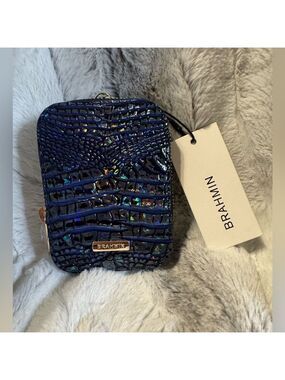 Brahmin - Melbourne Royal Blue Zipper Card Pouch - NWT $115 Retail